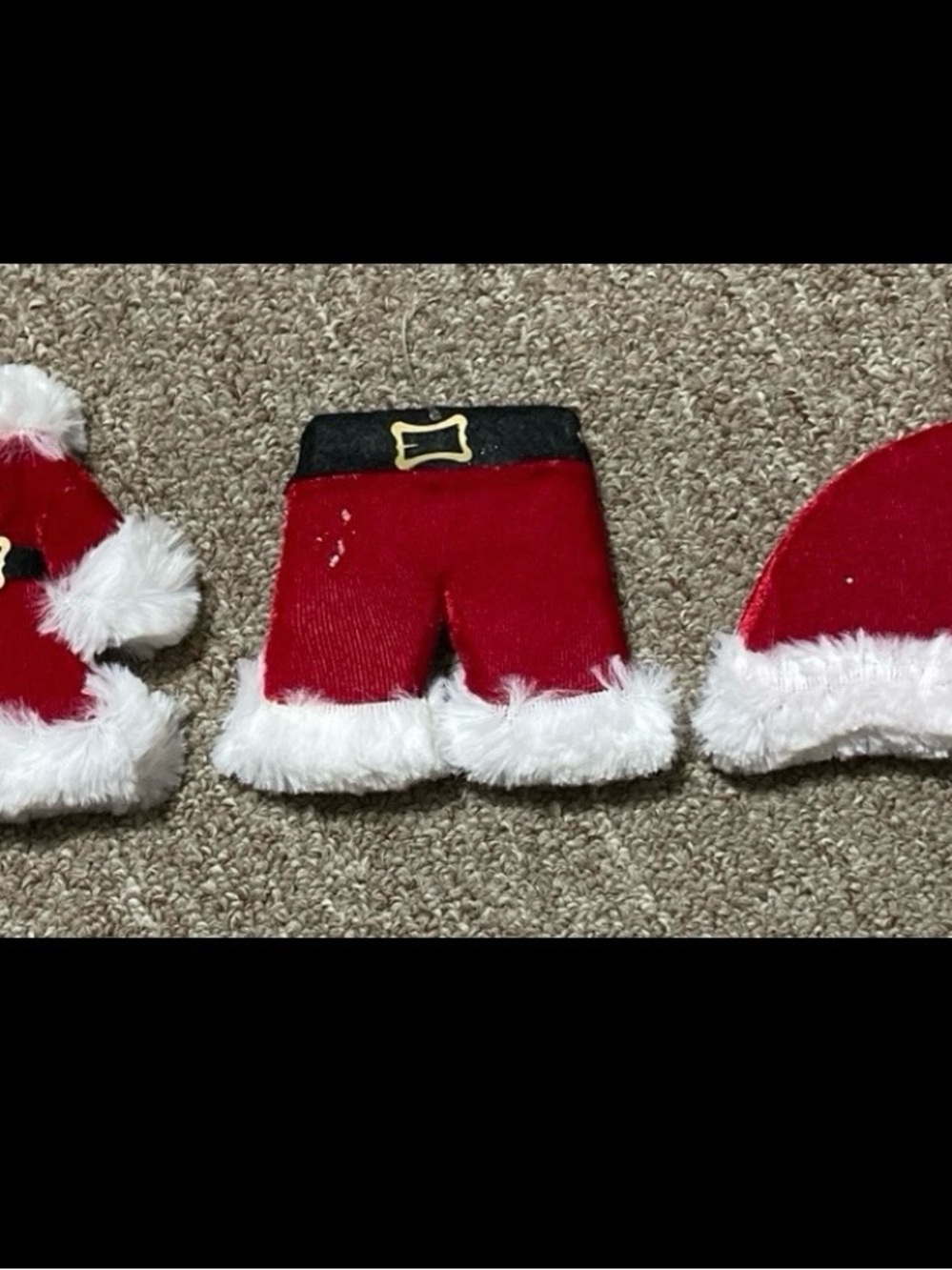 Velvet Santa Coat Jacket Pants and Hat Christmas Ornaments